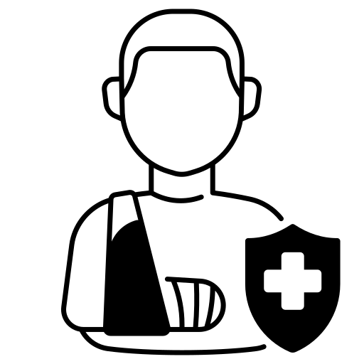 pictogramme d'une personne blessée